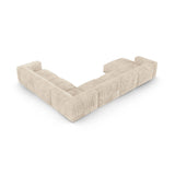 Martina modulares Panoramasofa, Rechte Seite, Sitztiefe 90 cm, aus Cord in Leichtes Beige (Tilia 03), 420x330 cm von Micadoni – Bild 5