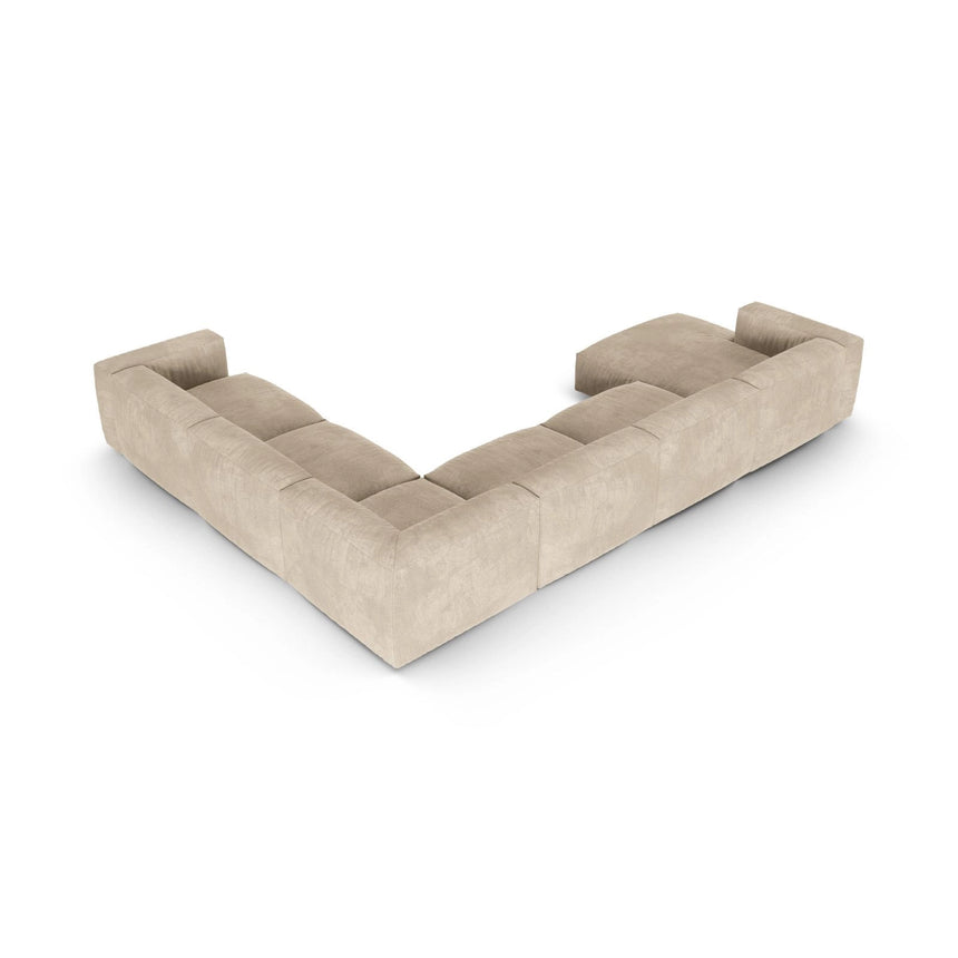 Martina modulares Panoramasofa, Rechte Seite, Sitztiefe 90 cm, aus Samt, Cord, Boucle oder Strukturstoff, 420x330 cm von Micadoni – Bild 5