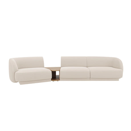 Miley Modulares 3-Sitzer Sofa, Linke Seite, aus Boucle in Beige (Baloo 2074), 303x126 cm von Micadoni – Bild 1
