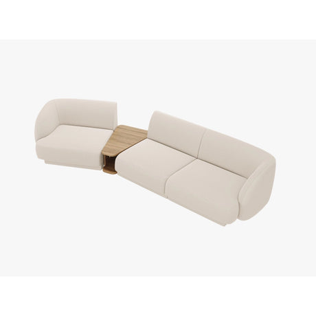 Miley Modulares 3-Sitzer Sofa, Linke Seite, aus Boucle in Beige (Baloo 2074), 303x126 cm von Micadoni – Bild 4
