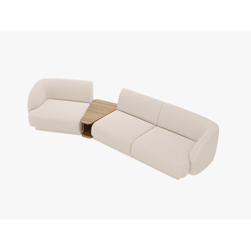 Miley Modulares 3-Sitzer Sofa, Linke Seite, aus Boucle in Beige (Baloo 2074), 303x126 cm von Micadoni – Bild 4