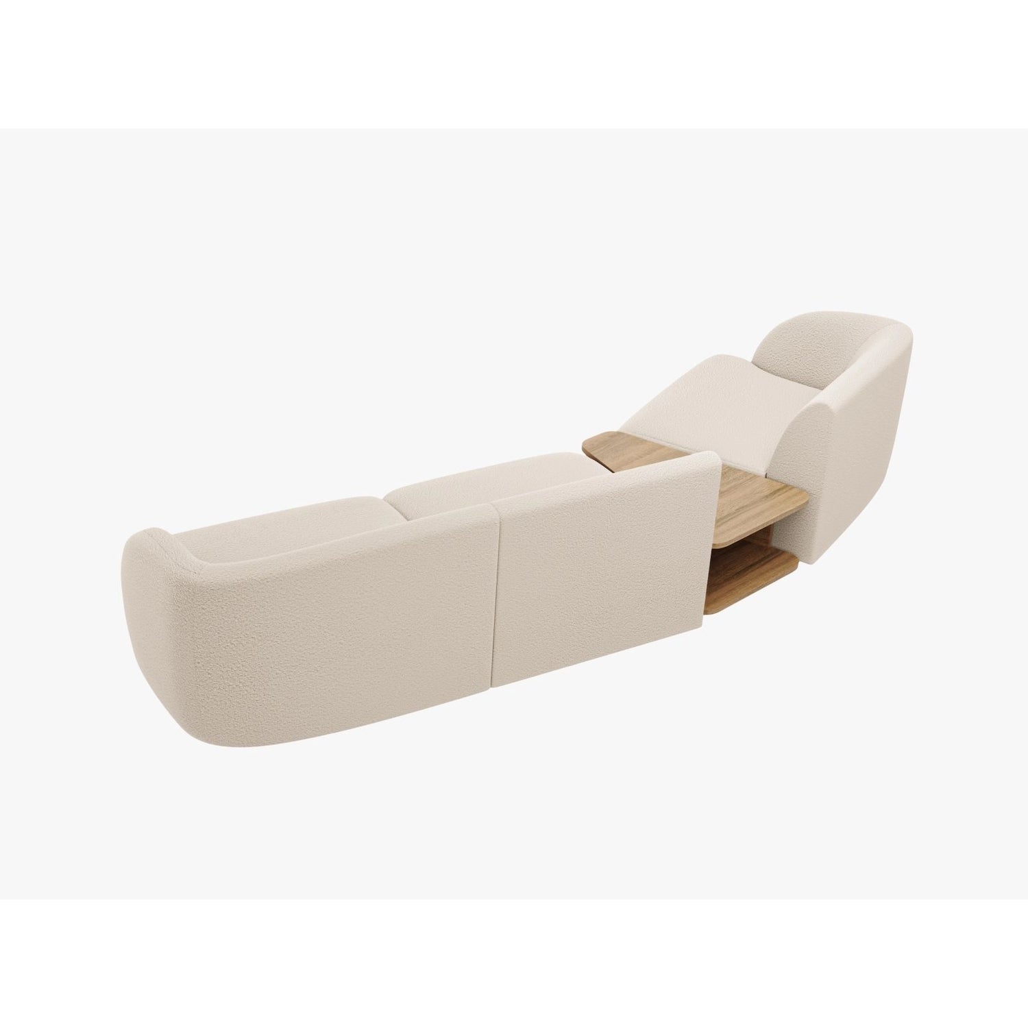 Miley Modulares 3-Sitzer Sofa, Linke Seite, aus Boucle in Beige (Baloo 2074), 303x126 cm von Micadoni – Bild 6