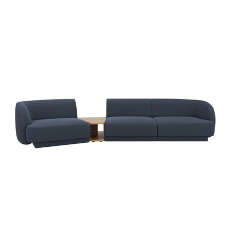 Miley Modulares 3-Sitzer Sofa, Linke Seite, aus Boucle in Dunkelblau (Baloo 2088), 303x126 cm von Micadoni – Bild 1