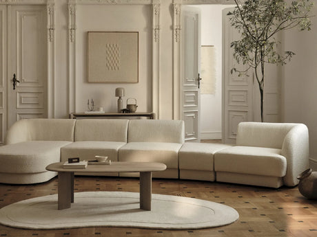 Miley Modulares 3-Sitzer Sofa, Linke Seite, aus Boucle in Dunkelblau (Baloo 2088), 303x126 cm von Micadoni – Bild 2