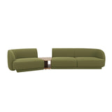 Miley Modulares 3-Sitzer Sofa, Linke Seite, aus Boucle in Dunkles olivgrün (Baloo 2090), 303x126 cm von Micadoni – Bild 1
