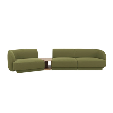 Miley Modulares 3-Sitzer Sofa, Linke Seite, aus Boucle in Dunkles olivgrün (Baloo 2090), 303x126 cm von Micadoni – Bild 1