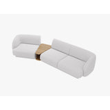 Miley Modulares 3-Sitzer Sofa, Linke Seite, aus Boucle in Hellgrau (Baloo 2085), 303x126 cm von Micadoni – Bild 4