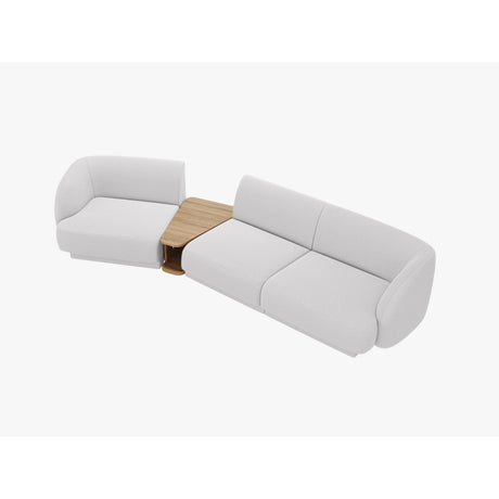 Miley Modulares 3-Sitzer Sofa, Linke Seite, aus Boucle in Hellgrau (Baloo 2085), 303x126 cm von Micadoni – Bild 4