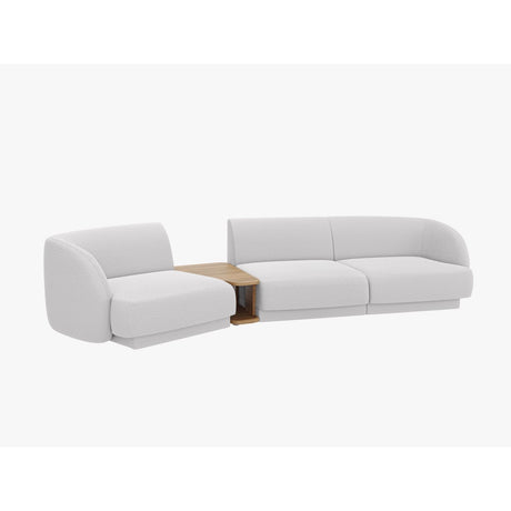 Miley Modulares 3-Sitzer Sofa, Linke Seite, aus Boucle in Hellgrau (Baloo 2085), 303x126 cm von Micadoni – Bild 5