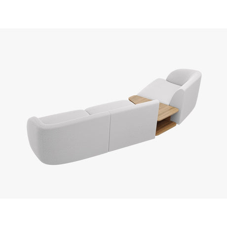 Miley Modulares 3-Sitzer Sofa, Linke Seite, aus Boucle in Hellgrau (Baloo 2085), 303x126 cm von Micadoni – Bild 6