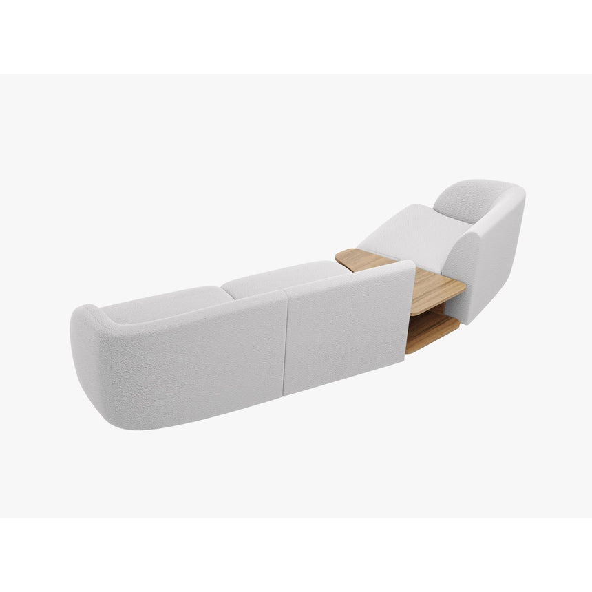 Miley Modulares 3-Sitzer Sofa, Linke Seite, aus Boucle in Hellgrau (Baloo 2085), 303x126 cm von Micadoni – Bild 6
