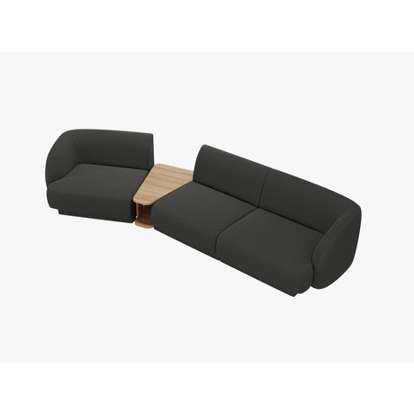Miley Modulares 3-Sitzer Sofa, Linke Seite, aus Boucle in Schwarz (Baloo 2082), 303x126 cm von Micadoni – Bild 4