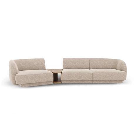 Miley Modulares 3-Sitzer Sofa, Linke Seite, aus Chenille in Beige (Haga 30), 303x126 cm von Micadoni – Bild 1