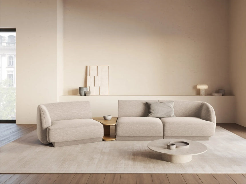 Miley Modulares 3-Sitzer Sofa, Linke Seite, aus Chenille in Beige (Haga 30), 303x126 cm von Micadoni – Bild 2