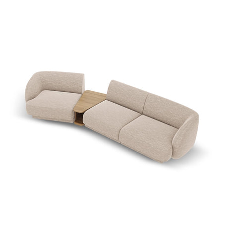 Miley Modulares 3-Sitzer Sofa, Linke Seite, aus Chenille in Beige (Haga 30), 303x126 cm von Micadoni – Bild 4
