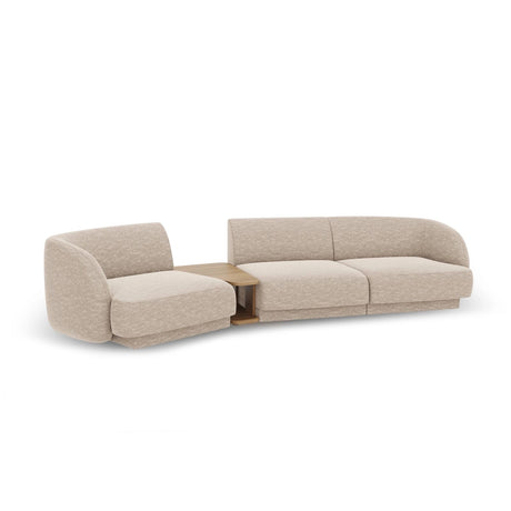 Miley Modulares 3-Sitzer Sofa, Linke Seite, aus Chenille in Beige (Haga 30), 303x126 cm von Micadoni – Bild 5