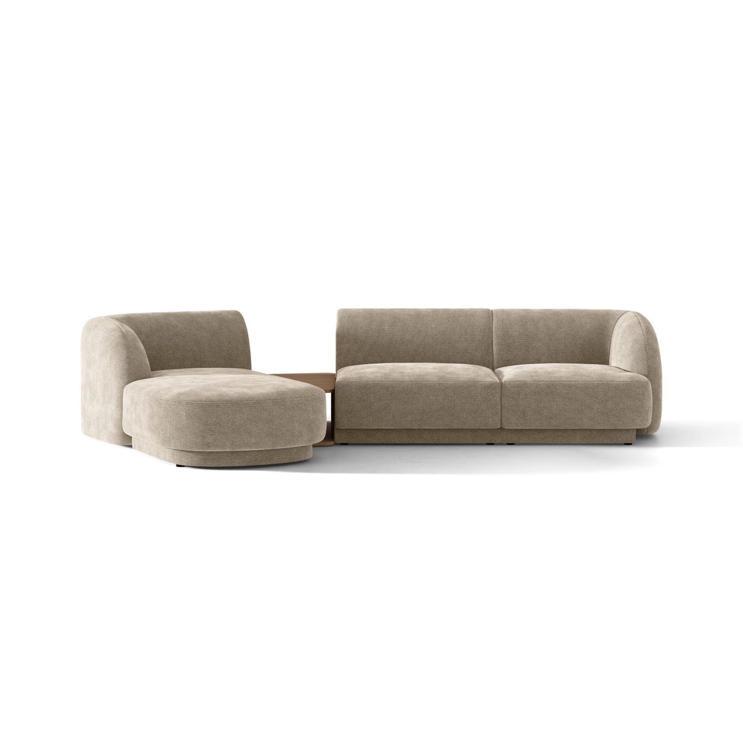 Miley Modulares 3-Sitzer Sofa, Linke Seite, aus Chenille in Beige (Haga 30), 303x178 cm von Micadoni – Bild 1