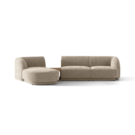 Miley Modulares 3-Sitzer Sofa, Linke Seite, aus Chenille in Beige (Haga 30), 303x178 cm von Micadoni – Bild 1
