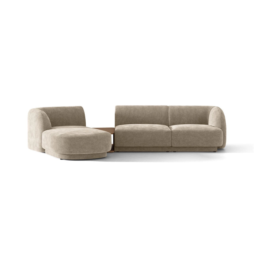 Miley Modulares 3-Sitzer Sofa, Linke Seite, aus Chenille in Beige (Haga 30), 303x178 cm von Micadoni – Bild 1