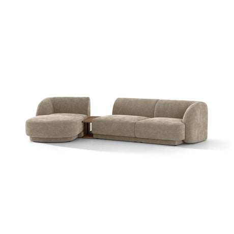 Miley Modulares 3-Sitzer Sofa, Linke Seite, aus Chenille in Beige (Haga 30), 303x178 cm von Micadoni – Bild 4