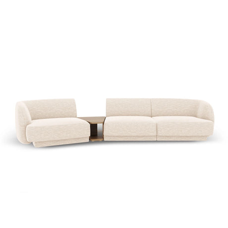 Miley Modulares 3-Sitzer Sofa, Linke Seite, aus Chenille in Elfenbein (Eden 1 Ivory), 303x126 cm von Micadoni – Bild 1