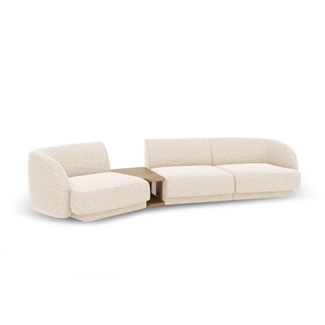 Miley Modulares 3-Sitzer Sofa, Linke Seite, aus Chenille in Elfenbein (Eden 1 Ivory), 303x126 cm von Micadoni – Bild 5