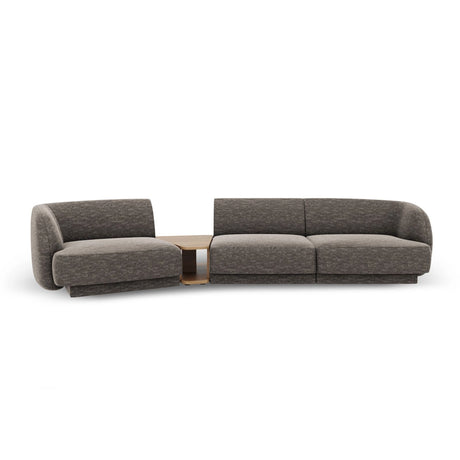 Miley Modulares 3-Sitzer Sofa, Linke Seite, aus Chenille in Grau (Haga 16), 303x126 cm von Micadoni – Bild 1