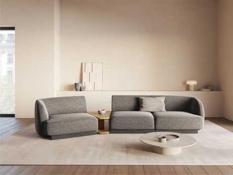 Miley Modulares 3-Sitzer Sofa, Linke Seite, aus Chenille in Grau (Haga 16), 303x126 cm von Micadoni – Bild 2