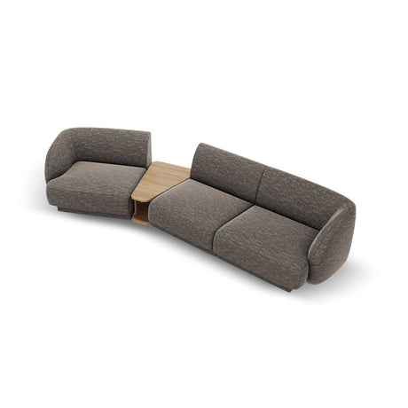 Miley Modulares 3-Sitzer Sofa, Linke Seite, aus Chenille in Grau (Haga 16), 303x126 cm von Micadoni – Bild 4