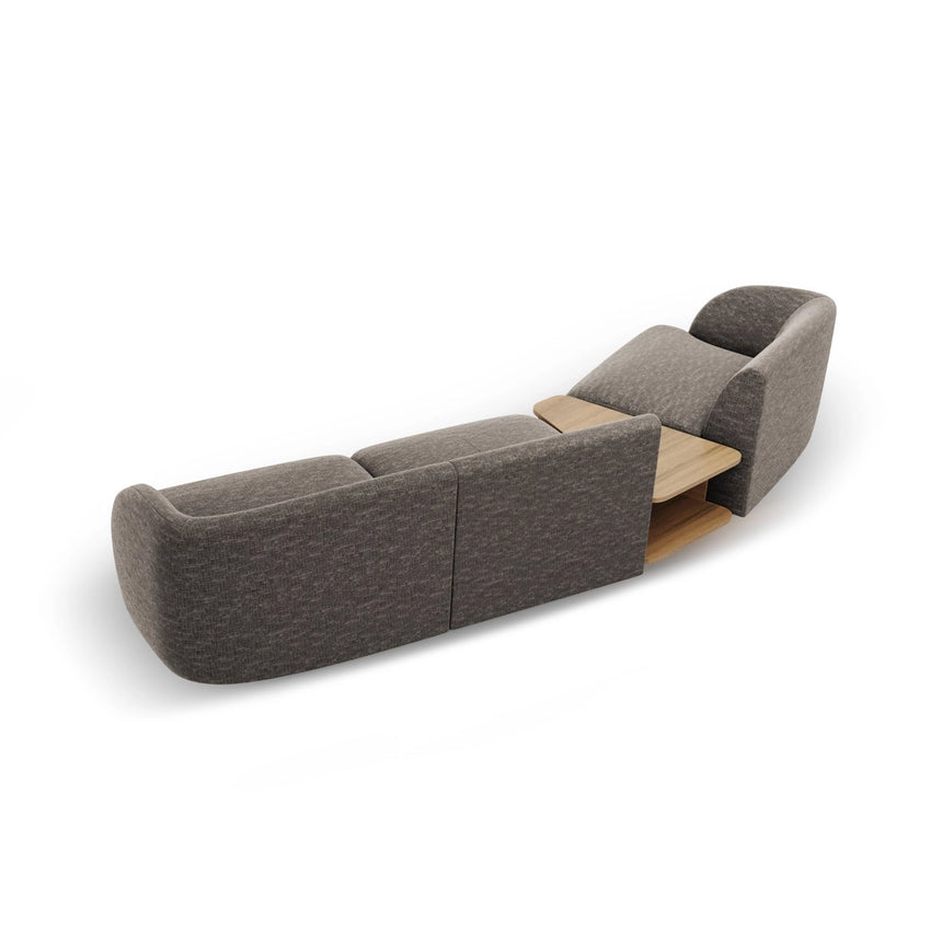 Miley Modulares 3-Sitzer Sofa, Linke Seite, aus Chenille in Grau (Haga 16), 303x126 cm von Micadoni – Bild 6