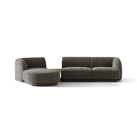 Miley Modulares 3-Sitzer Sofa, Linke Seite, aus Chenille in Grau (Haga 16), 303x178 cm von Micadoni – Bild 1
