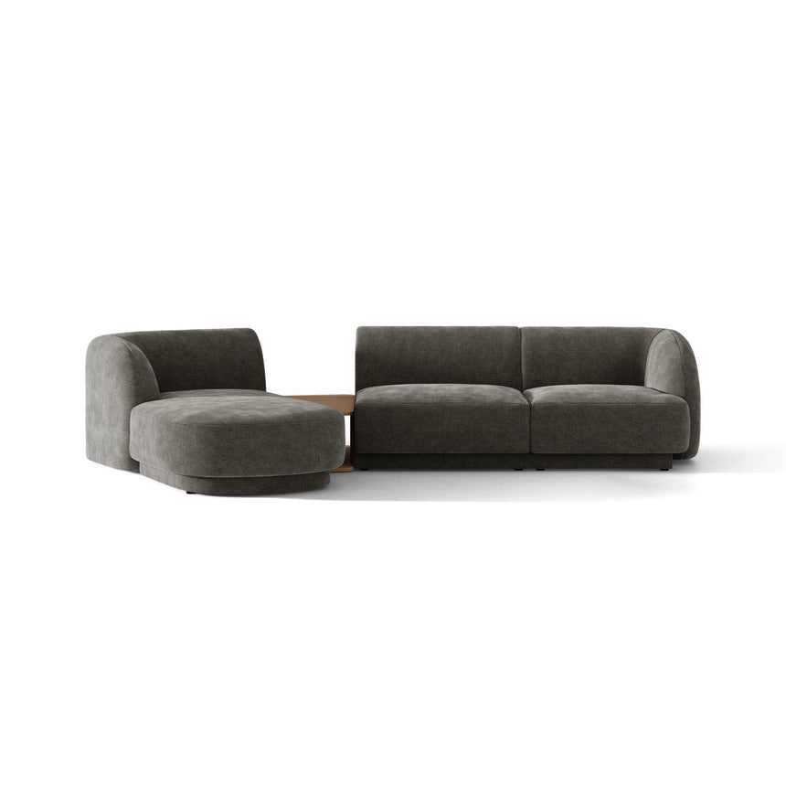 Miley Modulares 3-Sitzer Sofa, Linke Seite, aus Chenille in Grau (Haga 16), 303x178 cm von Micadoni – Bild 1