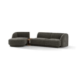 Miley Modulares 3-Sitzer Sofa, Linke Seite, aus Chenille in Grau (Haga 16), 303x178 cm von Micadoni – Bild 4