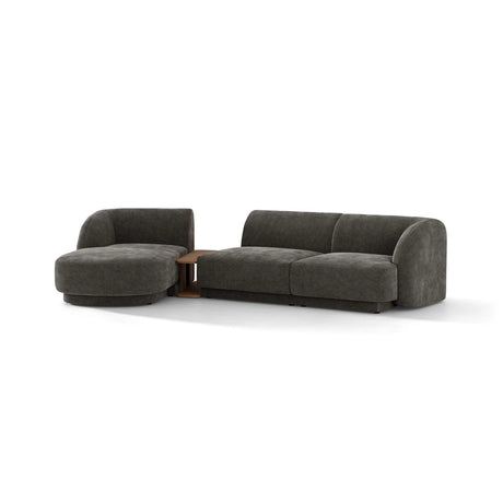 Miley Modulares 3-Sitzer Sofa, Linke Seite, aus Chenille in Grau (Haga 16), 303x178 cm von Micadoni – Bild 4