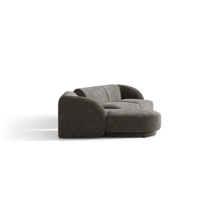 Miley Modulares 3-Sitzer Sofa, Linke Seite, aus Chenille in Grau (Haga 16), 303x178 cm von Micadoni – Bild 5