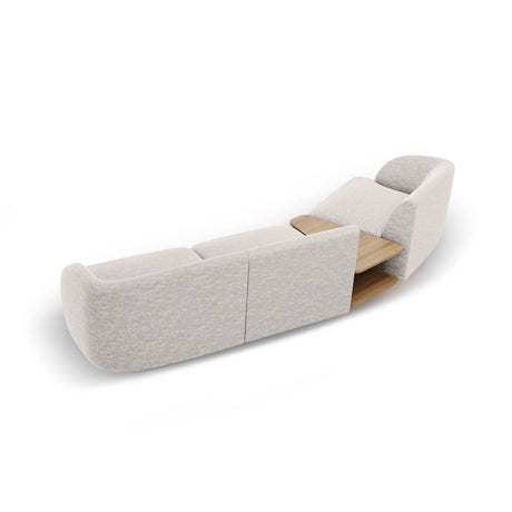 Miley Modulares 3-Sitzer Sofa, Linke Seite, aus Chenille in Hellgrau (Haga 06), 303x126 cm von Micadoni – Bild 6