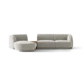 Miley Modulares 3-Sitzer Sofa, Linke Seite, aus Chenille in Hellgrau (Haga 06), 303x178 cm von Micadoni – Bild 1