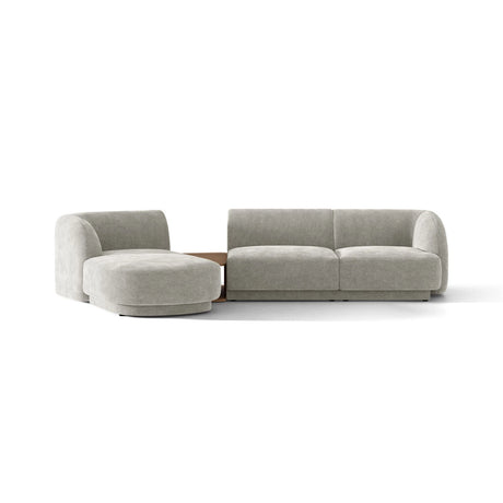 Miley Modulares 3-Sitzer Sofa, Linke Seite, aus Chenille in Hellgrau (Haga 06), 303x178 cm von Micadoni – Bild 1