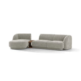 Miley Modulares 3-Sitzer Sofa, Linke Seite, aus Chenille in Hellgrau (Haga 06), 303x178 cm von Micadoni – Bild 4