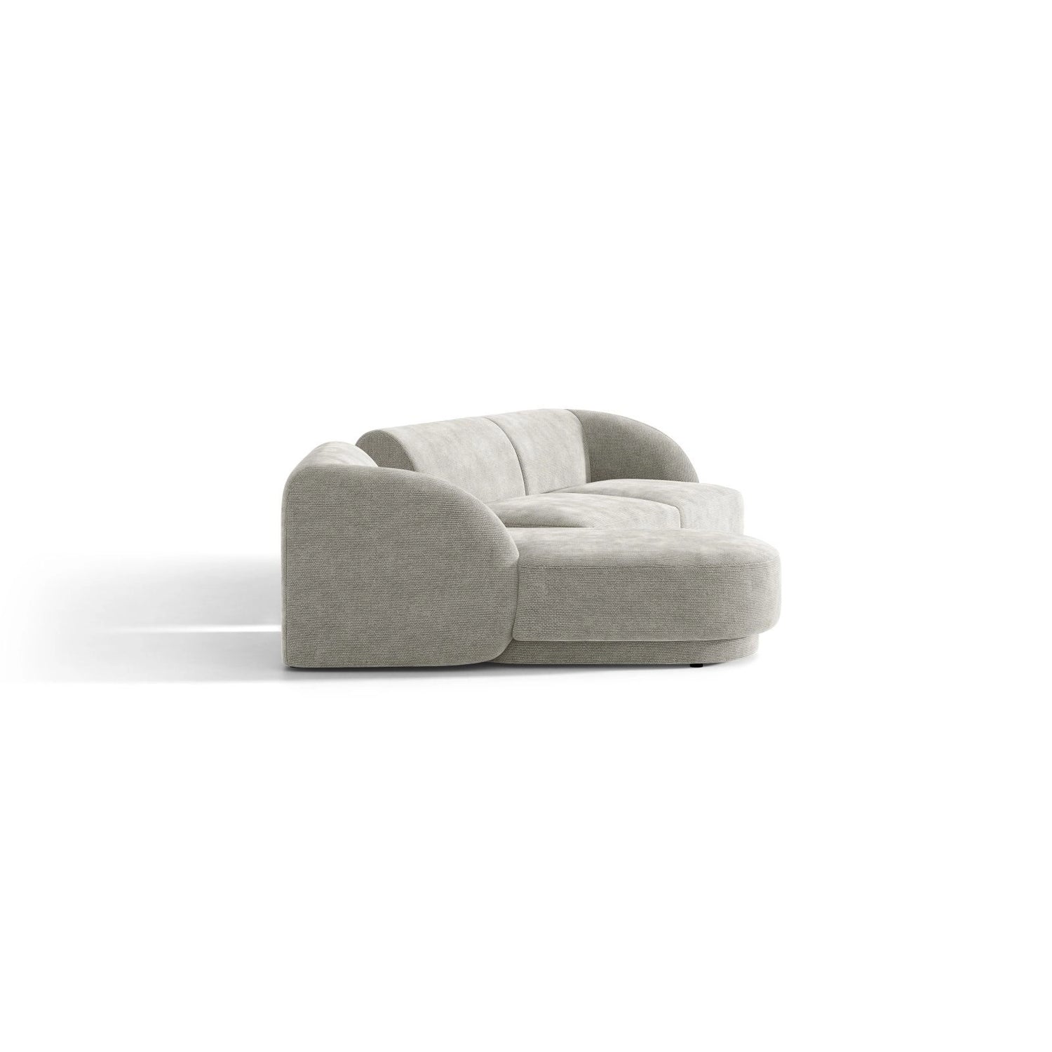 Miley Modulares 3-Sitzer Sofa, Linke Seite, aus Chenille in Hellgrau (Haga 06), 303x178 cm von Micadoni – Bild 5