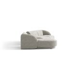 Miley Modulares 3-Sitzer Sofa, Linke Seite, aus Chenille in Hellgrau (Haga 06), 303x178 cm von Micadoni – Bild 5