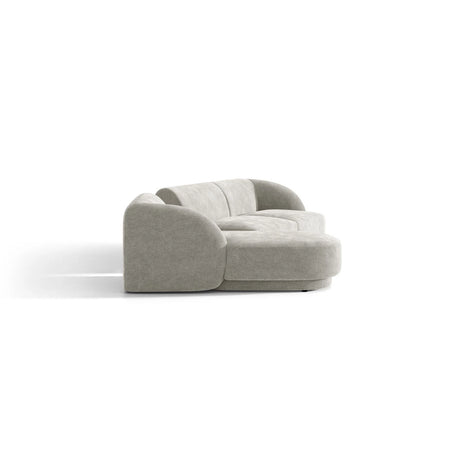 Miley Modulares 3-Sitzer Sofa, Linke Seite, aus Chenille in Hellgrau (Haga 06), 303x178 cm von Micadoni – Bild 5