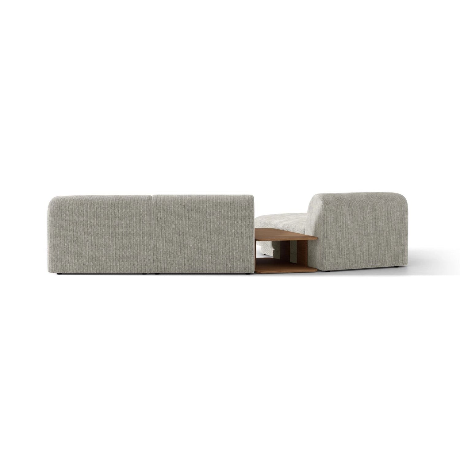 Miley Modulares 3-Sitzer Sofa, Linke Seite, aus Chenille in Hellgrau (Haga 06), 303x178 cm von Micadoni – Bild 6