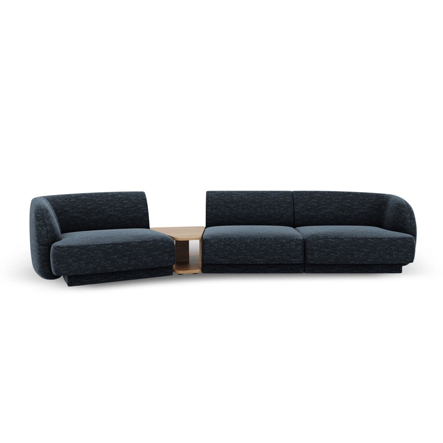 Miley Modulares 3-Sitzer Sofa, Linke Seite, aus Chenille in Königsblau (Haga 86), 303x126 cm von Micadoni – Bild 1