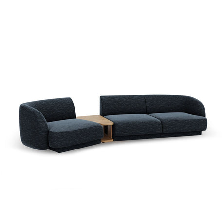 Miley Modulares 3-Sitzer Sofa, Linke Seite, aus Chenille in Königsblau (Haga 86), 303x126 cm von Micadoni – Bild 5