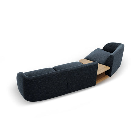 Miley Modulares 3-Sitzer Sofa, Linke Seite, aus Chenille in Königsblau (Haga 86), 303x126 cm von Micadoni – Bild 6