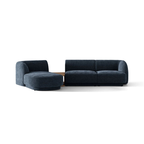 Miley Modulares 3-Sitzer Sofa, Linke Seite, aus Chenille in Königsblau (Haga 86), 303x178 cm von Micadoni – Bild 1