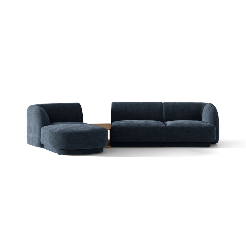 Miley Modulares 3-Sitzer Sofa, Linke Seite, aus Chenille in Königsblau (Haga 86), 303x178 cm von Micadoni – Bild 1