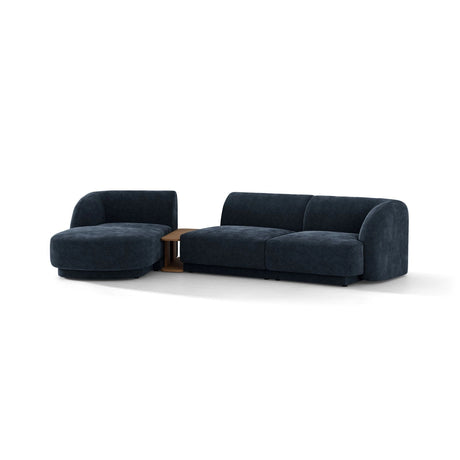 Miley Modulares 3-Sitzer Sofa, Linke Seite, aus Chenille in Königsblau (Haga 86), 303x178 cm von Micadoni – Bild 4