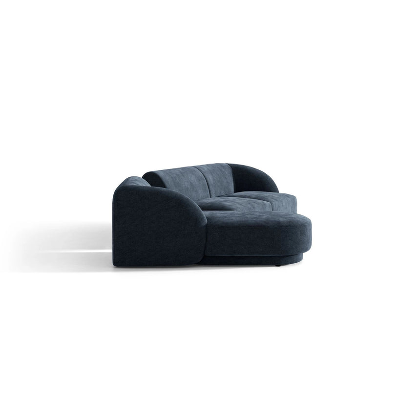 Miley Modulares 3-Sitzer Sofa, Linke Seite, aus Chenille in Königsblau (Haga 86), 303x178 cm von Micadoni – Bild 5